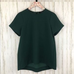 Madewell hunter green short sleeve blouse shirt XS
